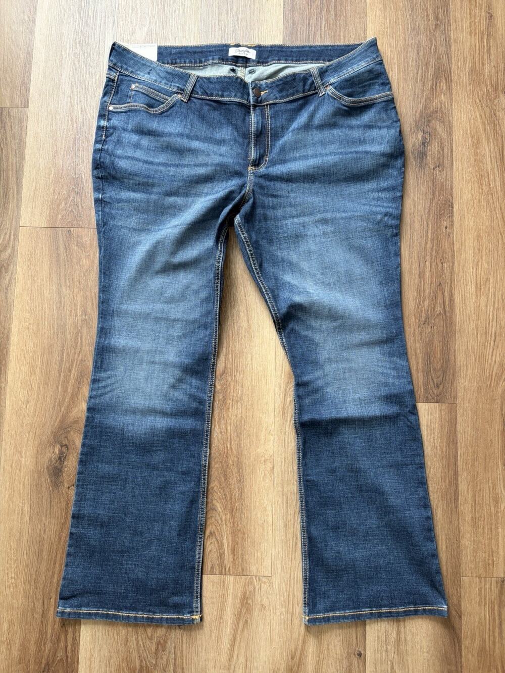 Wrangler Retro Mae Mid Rise Boot Cut Jeans Women's 26x34 1009PWZMS Blue Denim